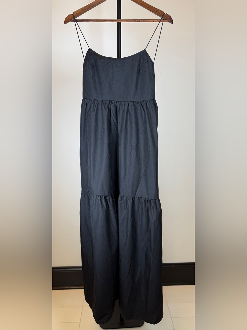 Commense Solid Backless Long Black Dress | Size M - Picture 3 of 9